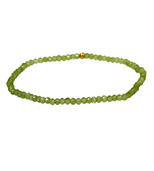 Peridot Elastic Bracelet, Sterling Silver