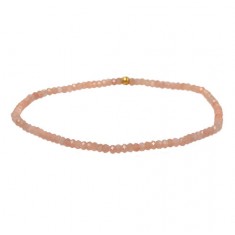 Pink Moonstone Elastic Bracelet, Sterling Silver