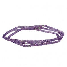 Amethyst Elastic Wrap Bracelet, Sterling Silver