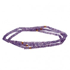 Amethyst Elastic Wrap Bracelet, Sterling Silver