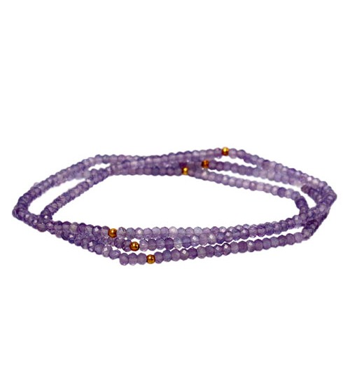 Amethyst Elastic Wrap Bracelet, Sterling Silver