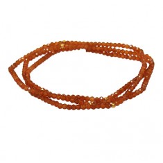 Hessonite Elastic Wrap Bracelet, Sterling Silver