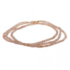 Pink Moonstone Elastic Wrap Bracelet, Sterling Silver