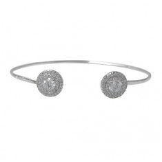 Round Cubic Zirconia Charm Bracelet, Sterling Silver