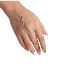 Cubic Zirconia Slave Bracelet, Sterling Silver