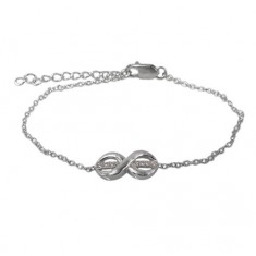 Infinity Cubic Zirconia Charm Bracelet, Sterling Silver