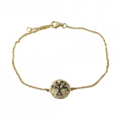 Cubic Zirconia Tree Charm Bracelet, Sterling Silver