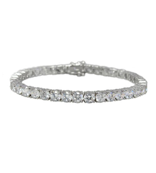 Cubic Zirconia Tennis Bracelet, Sterling Silver