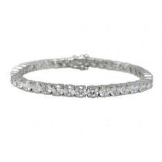 Cubic Zirconia Tennis Bracelet, Sterling Silver