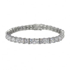 Cubic Zirconia Tennis Bracelet, Sterling Silver