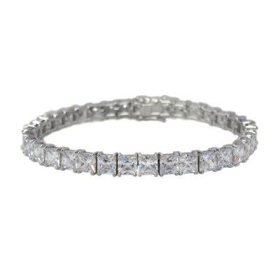 Cubic Zirconia Tennis Bracelet, Sterling Silver