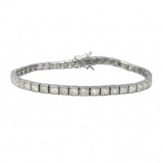 Cubic Zirconia Tennis Bracelet, Sterling Silver