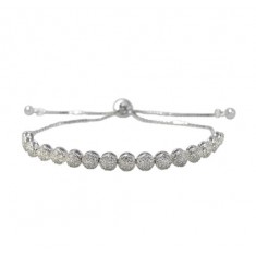 Faceted Cubic Zirconia Bracelet, Sterling Silver