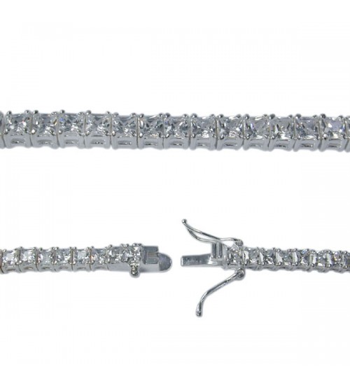 Cubic Zirconia Tennis Bracelet, Sterling Silver