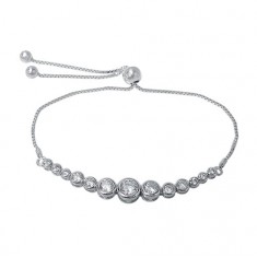 Cubic Zirconia Bracelet, Sterling Silver