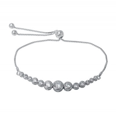 Cubic Zirconia Bracelet, Sterling Silver