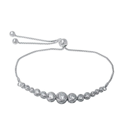 Cubic Zirconia Bracelet, Sterling Silver