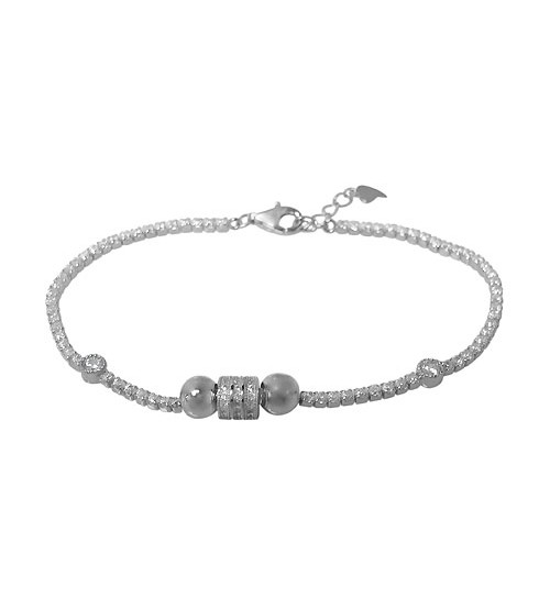 Cubic Zirconia Bracelet, Sterling Silver