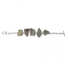 Free Form Roman Glass Bracelet, Sterling Silver