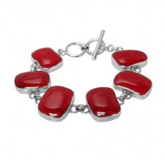 Free Form Sponge Coral Bracelet, Sterling Silver