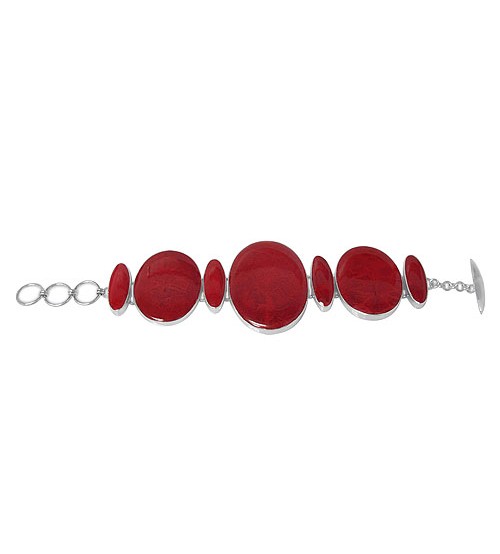 Free Shaped Sponge Coral Bracelet, Sterling Silver