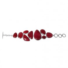 Free Shaped Sponge Coral Bracelet, Sterling Silver