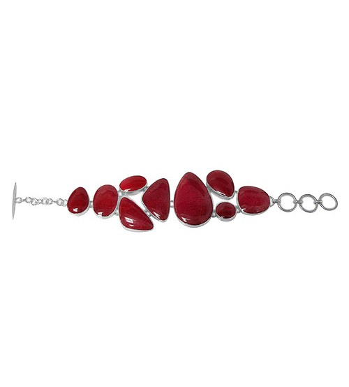 Free Shaped Sponge Coral Bracelet, Sterling Silver