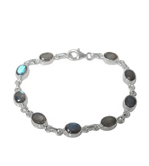 Oval Labradorite Bracelet, Sterling Silver