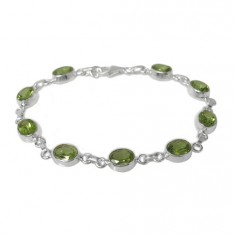 Oval Peridot Bracelet, Sterling Silver