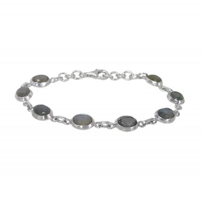 Oval Labradorite Bracelet, Sterling Silver