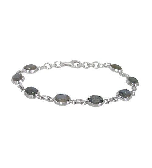 Oval Labradorite Bracelet, Sterling Silver