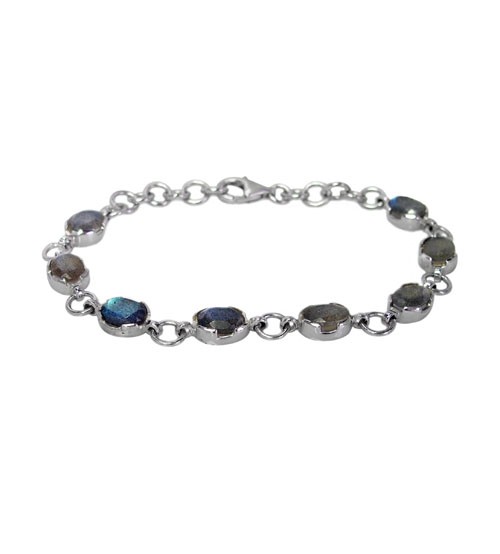 Oval Labradorite Bracelet, Sterling Silver