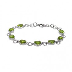 Oval Peridot Bracelet, Sterling Silver