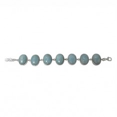 Oval Aquamarine Bracelet, Sterling Silver