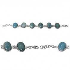 Oval Aquamarine Bracelet, Sterling Silver