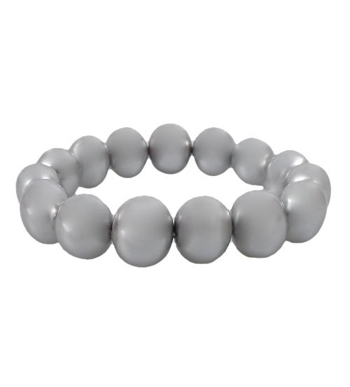 Grey Pearlized Agate Elastic Bracelet