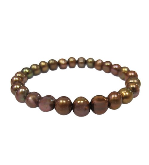 Dark Brown Pearl Elastic Bracelet