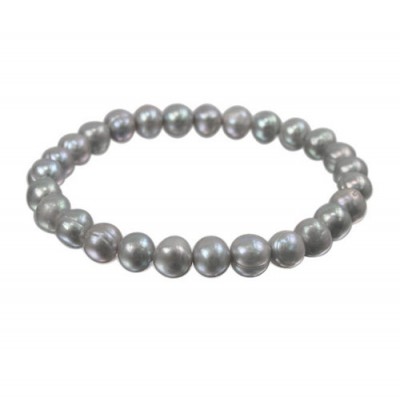 Light Grey Pearl Elastic Bracelet