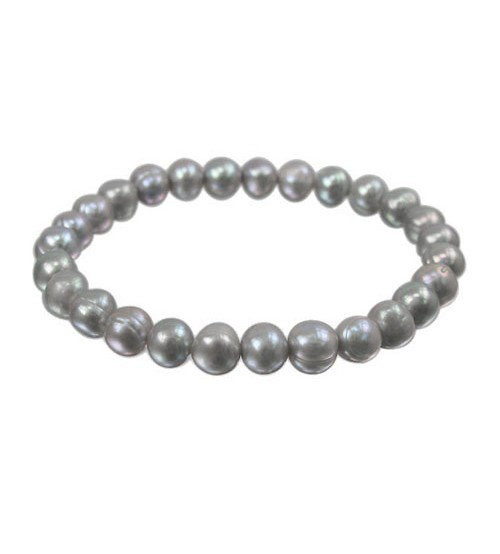 Light Grey Pearl Elastic Bracelet