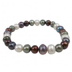 Multi Colour Pearl Elastic Bracelet