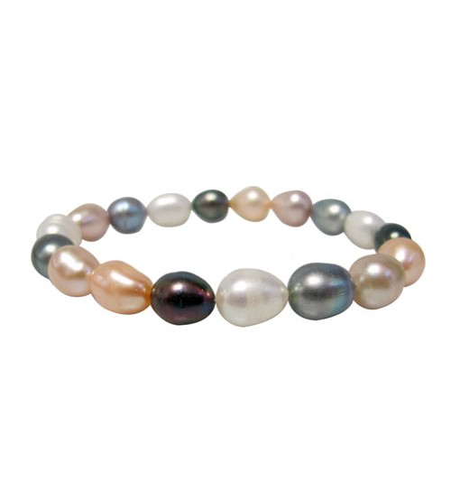 Multi Colour Pearl Elastic Bracelet