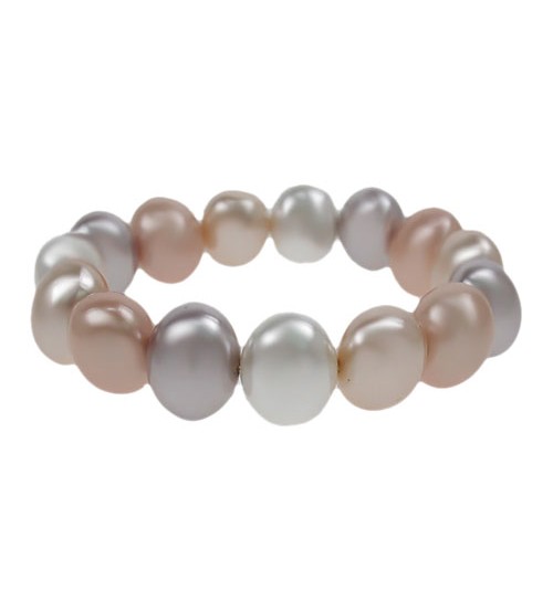 Multi Pearlized Agate Elastic Bracelet