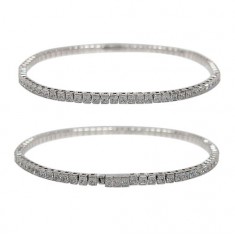 Cubic Zirconia Tennis Bracelet, Sterling Silver