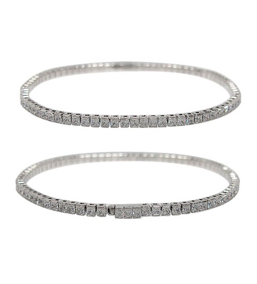 Cubic Zirconia Tennis Bracelet, Sterling Silver