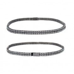 Black Cubic Zirconia Tennis Bracelet, Sterling Silver