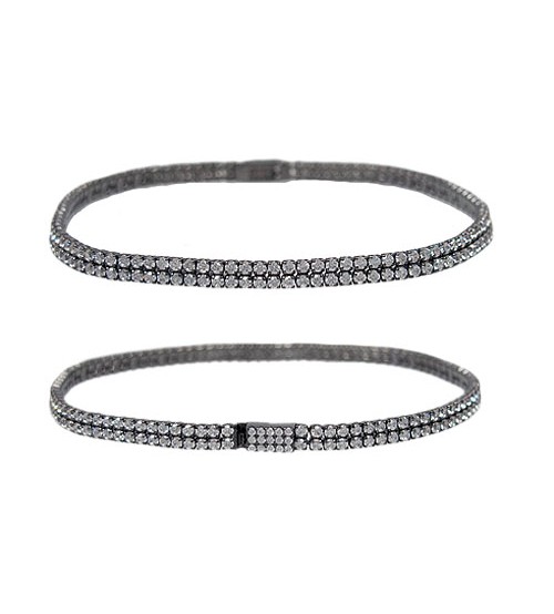 Black Cubic Zirconia Tennis Bracelet, Sterling Silver