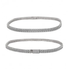 Cubic Zirconia Tennis Bracelet, Sterling Silver