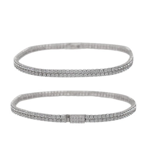 Cubic Zirconia Tennis Bracelet, Sterling Silver