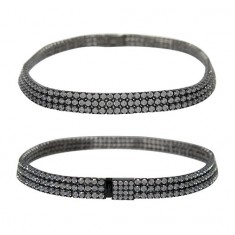 Black Cubic Zirconia Tennis Bracelet, Sterling Silver