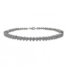 Cubic Zirconia Tennis Bracelet, Sterling Silver